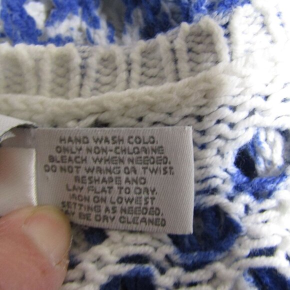 CHICOS Zenergy Open Knit Beach Coastal Grandma Floral Sweater Pullover Top 1 M - Picture 9 of 10